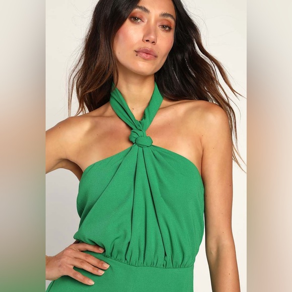 NWT Lulus Knotted Halter Wide Leg  Jumpsuit - Picture 14 of 14